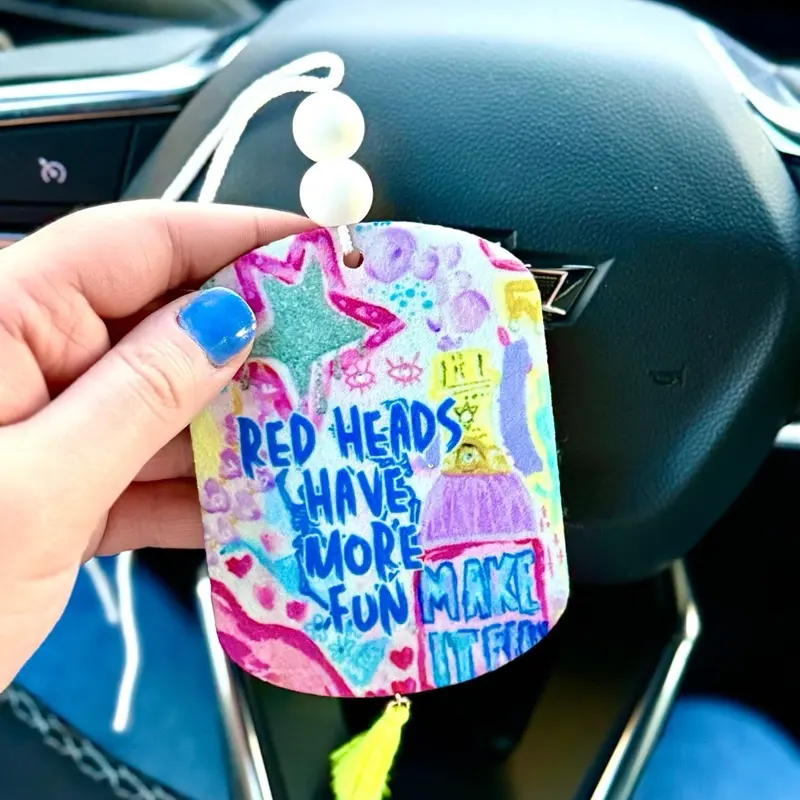 Red Heads Have More Fun Freshie | Choose Your Scent | Handmade Car Decor | Gift | Rearview Mirror Accessory | Car Charm | Cute