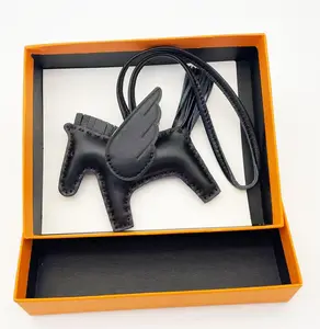 Wirkin Bag Horse Charm -Lychee Pattern Leather Accessory for Portable Messenger Bag, ldeal for Ladies