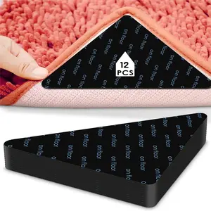 12pcs Non-Slip Carpet Grippers, Reusable and Washable, Ideal for Area Rugs, Carpet Pads, Corner Pads, Durable and Easy to Use
