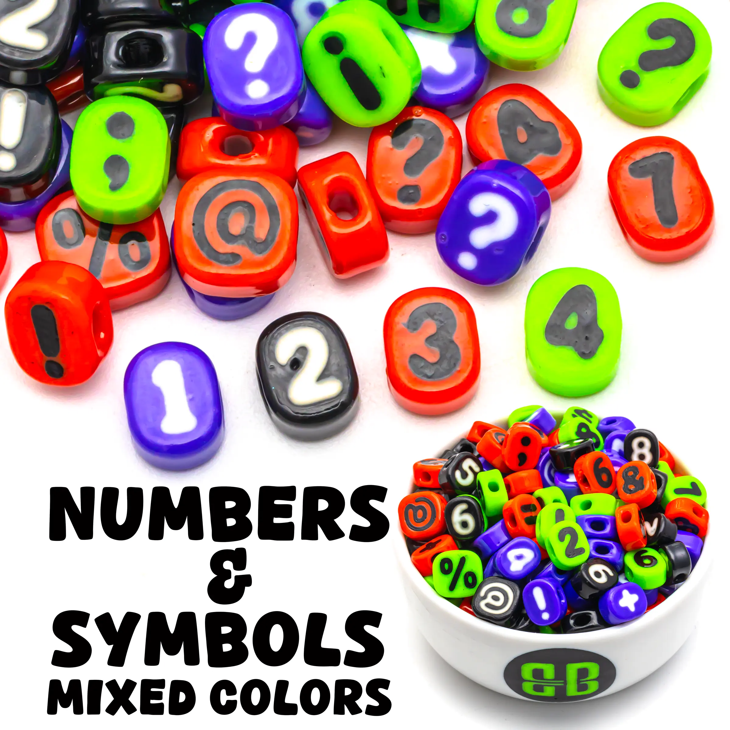 Number + Symbol Soup - Random Mix of Pastel Plastic Letter Beads by Weight, Beads Jewelry Making, Jewelry Beads