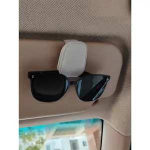 Magnetic Car Sunglasses Holder - Universal Visor Clip with Scratch-Resistant Leather