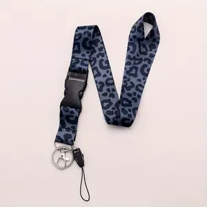 Leopard Pattern Lanyard with Detachable Keychain & ID Card Holder, 1/2 Counts/set Adjustable Quick Release Clip Lanyard, Perfect Accessory for Men, Women, Teachers and Students, Badge Reels Retractable