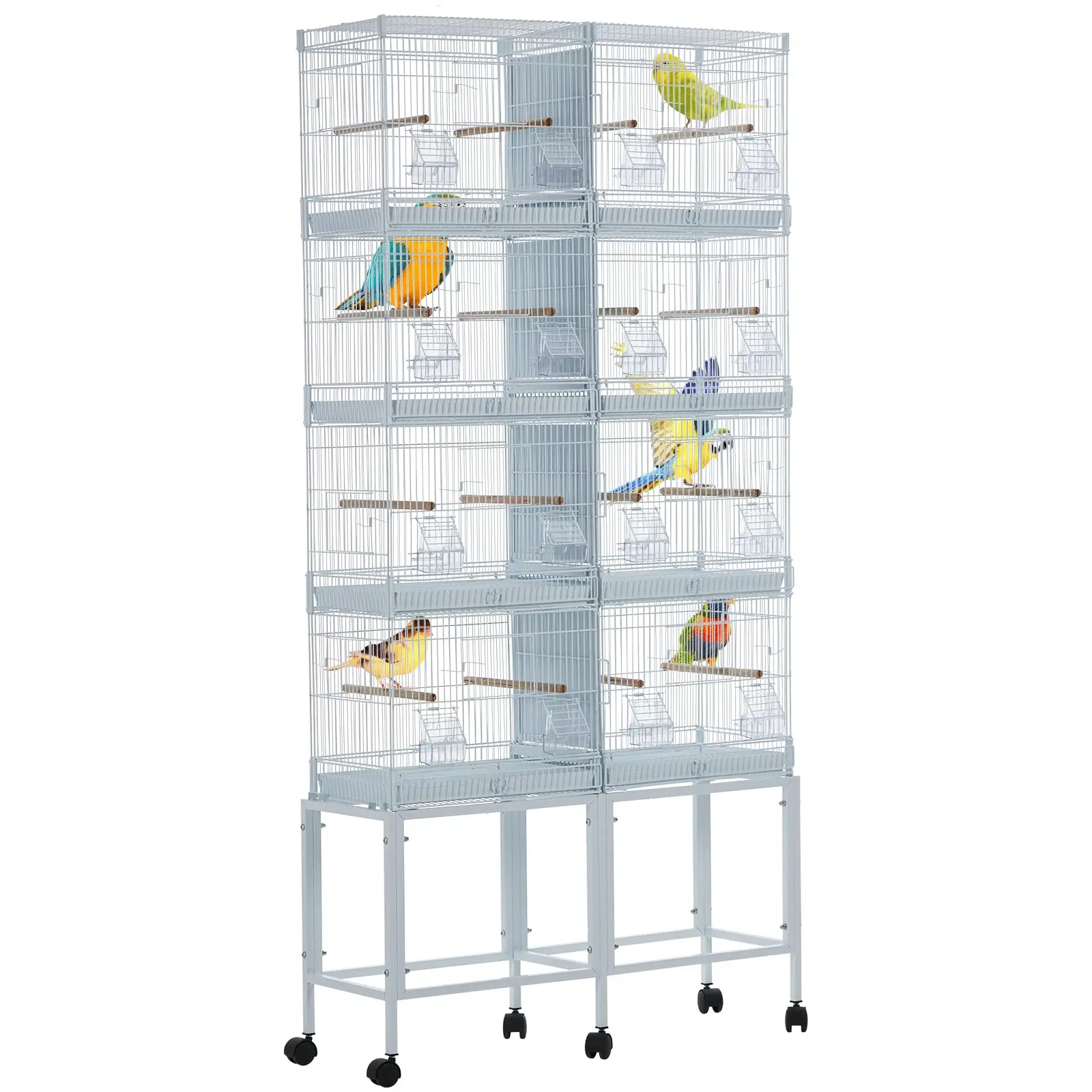 Garvee Bird Cage 170.2 cm, Extra Large Budgie Cage, Wrought Iron, with Rotating Stand, for Parakeets, Cockatiels, Conures, Lovebirds, Parrots