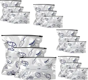 Reusable Aluminum Foil Sealable Storage Bags - Freezer Bags, Resealable Stand Up Pouches for Fresh Keeping, with Label, Zip Lock, Suitable for Vegetable, Fruit, Meat, and More,3 Size (15)