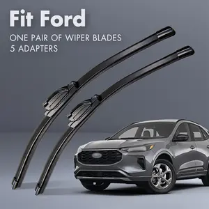 Fit Ford,Universal All-Season Windshield Wipers Ultra Quiet Frameless Blades, OEM Quality,Streak-Free 5 Adapters,  Easy Install Car Parts