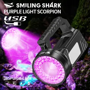 【ST-5231】SmilingShark Portable Ultraviolet Flashlight Lantern Long Shot Spotlight with Strong Side Floodlight Lightweight Ergonomic Handle Torch for Adventure Gear
