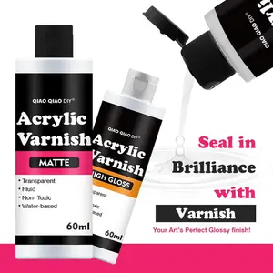 Acrylic Varnish Kit, 1 Count Water-based Sealer with Gloss & Matt Finish, Suitable for Wood, Clay, Paper, Metal, Plastic, Leather, Fabric Artworks, Art Materials
