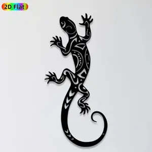 1pc Gecko Metal Wall Art, Exotic Gecko Statue Mural, Ideal Gift for Easter, New Year, Reptile Decor Enthusiasts, Rust-Resistant Metal Wall Decor Wall Sculptures, Perfect for Outdoor Fence & Indoor Wall Reptile Enthusiasts