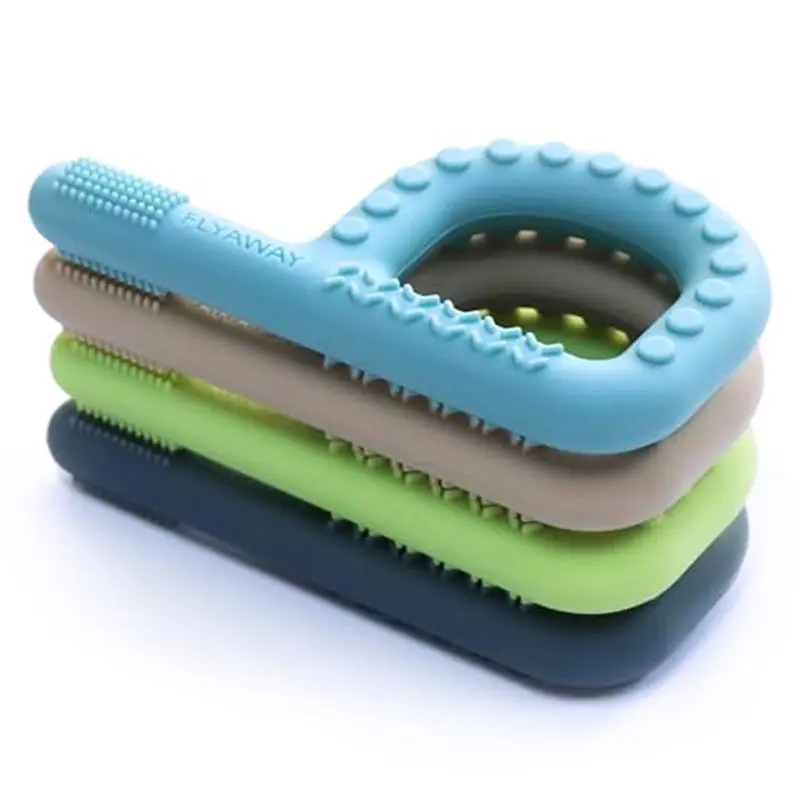 Sensory Toys for Kids Babies Toddlers 4 Pack, P Shape Baby Teething Toys for 3-6 6-12 Months Oral Motor Stimulation, Sensory Chew Toys for Autistic Children, Silicone Chewy Necklaces for Kids Adults