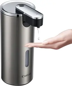 Stainless Steel Automatic Soap Dispenser, Summer Battery Operated Electric Touchless Liquid Soap Dispenser with 3 Adjustable Volume Control [without Battery], Back to School Supplies, Kitchen Gadgets