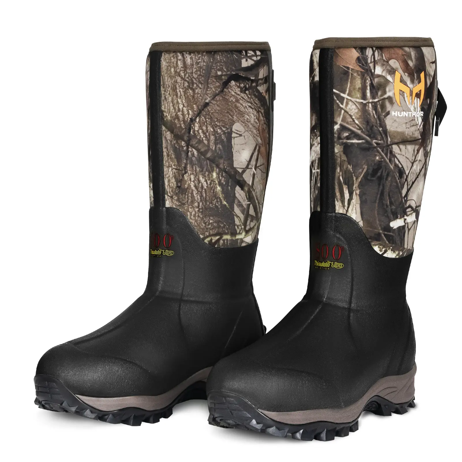 Hunting Boots for Men with 800g Insulation, Waterproof Rubber Cold-Weather Boots with 6mm Neoprene, Steel Shank & Anti-Slip Sole for Hunting and Working