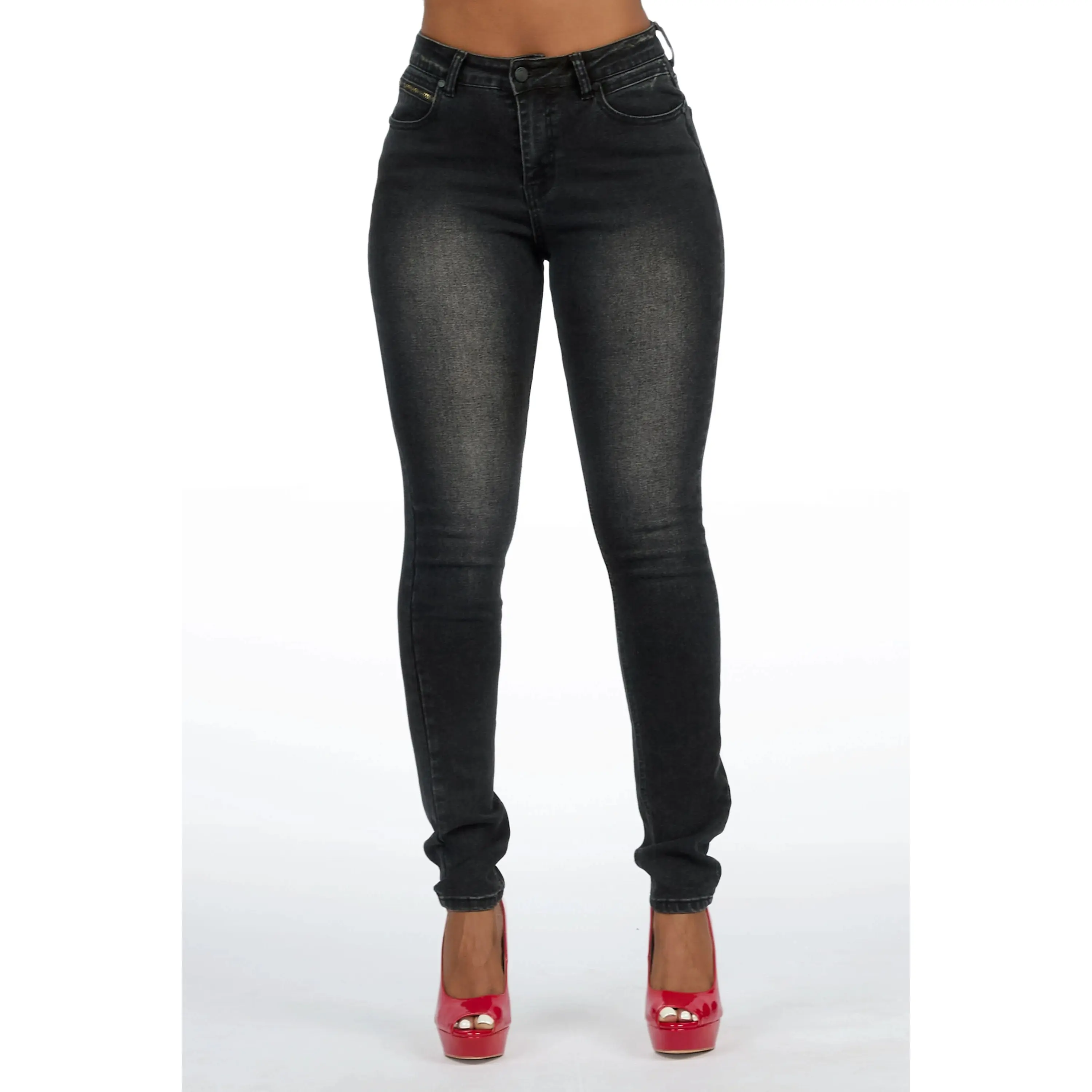 Keshona Grey Wash High Rise Stretch Skinny Jean