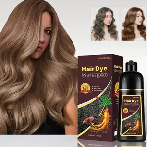 Organic Natural Plant Hair Dye Shampoo 3-in-1, Instant Gray Hair Coverage & Long-Lasting Color for Women & Men, Nourishing Herbal Formula, Plant Bubble Hair Dye, Easy to Use at Home