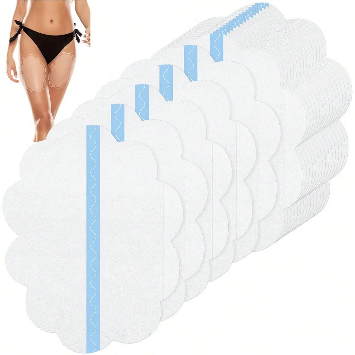 5-Pack Thigh Lifting Patches, Invisible Anti-Friction, Transparent, Thigh Slimmer, Reduces Cellulite, Tightens Skin, Daily Use, 4x6 Inches