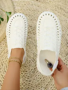 Women's Summer Outdoor Casual Sandals, Fashionable Non-Slip Wet Water Resistant Shoes, Velcro Flat Beach Slippers