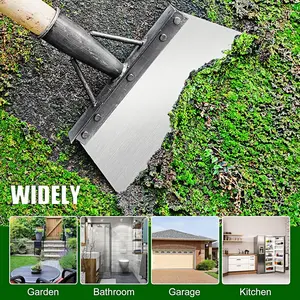 Ergonomic Stainless Steel Flat Shovel for Moss Weeds Snow Durable Yard Farm Maintenance Tool Ergonomic Design Easy Clean Multifunctional Manganese Steel Handleless Edging Shovel Heavy Duty Garden Shovel Steel Shovel Multi-Purpose