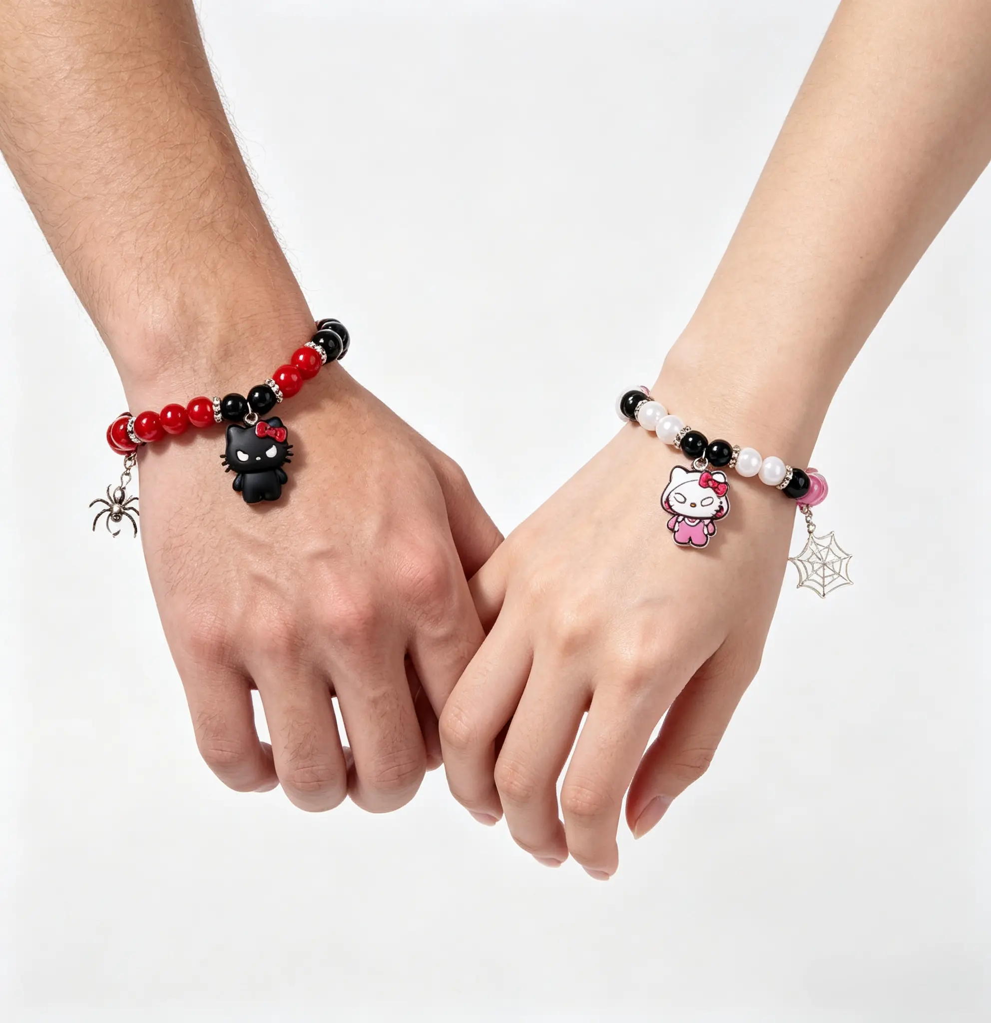 Sanrio Hello Kitty Couple Matching Bracelets, Kawaii Adjustable Arm Candy Accessories, Cute Charm Friendship Goals Matching Friendship Bracelets & Bangles, Lover’s Gift for Lovers, Wrist Jewelry, Bracelet Sets, Fashion Bracelet
