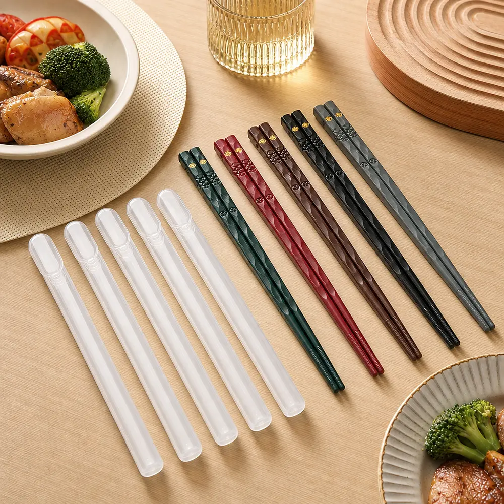 5 Pairs Fiberglass Dark Color Chopsticks,  - Reusable Personal Tableware Suitable for Home, Office, Travel, Compact Hygienic Case for Hygiene Preservation, Healthy Eating -the, Chopsticks for &, Space-Saving tiktokshopbacktoschool