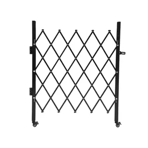 Garvee 360° Swivel Caster Folding Security Gate, 52"H x 42"W Lockable Steel Gate for Outdoor Gardens and Pool Areas, Durable and Convenient Safety Barrier