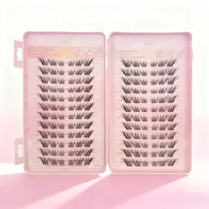 Self Adhesive Cluster Lashes 144Pcs, Glueless Lashes Clusters, Diy False Eyelashes, Natural Wispy Lash Clusters, Fluffy Eyelash Clusters, C-Curl Individual Lashes, Mixed Lengths with Bottom Lash Clusters