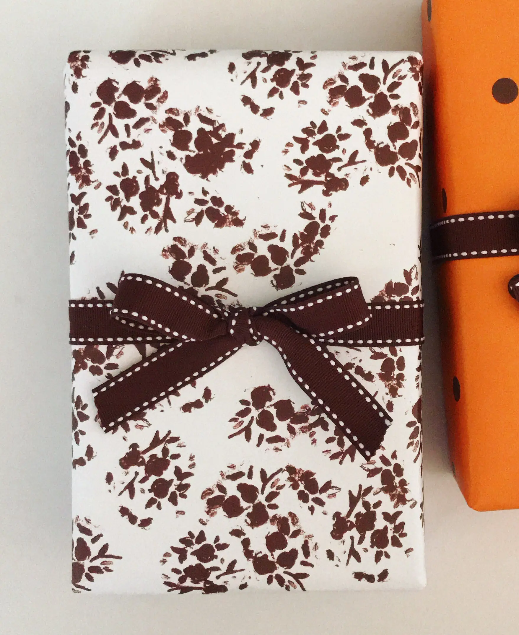 Wrapping Paper: Chocolate Florette {Gift Wrap, Birthday, Holiday, Christmas}