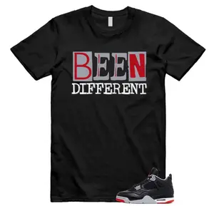 4 Bred Reimagined Black Cement Grey Varsity Red Summit White Retro Unisex Shirt Match BEEN, 4 Bred Outfit, Trending Shirts, Top Tshirt