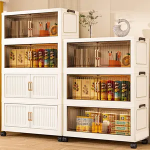 Multi-Layer Storage Cabinet for Clothes, Snacks & Toys, Large Capacity Foldable Organizer Box, Classic Style Home Use
