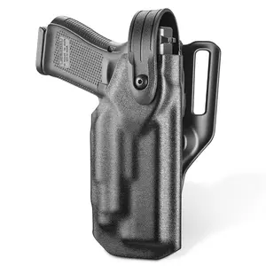 WARRIORLAND Security OWB Holster for Glock 17/19 (Gen 3-5), Fits MB1/MB2/MB3 Tactical Light, Fast Thumb Release, Level II Retention, Right Hand