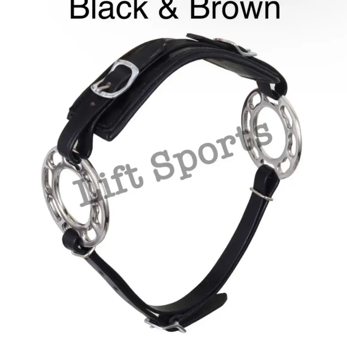 Original Leather Bitless Horse Bridle w/ Adjustable Brown/Black Hackamore Bit