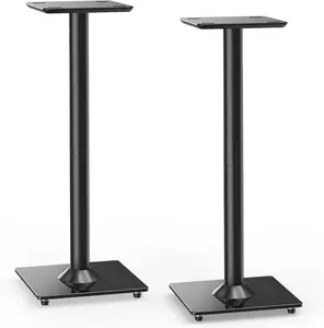 Universal Speaker Stand Pair, 31 Inch Height Bookshelf Speaker Stands for  Speaker Large Speaker Up to 22 lbs, Surround Sound Speaker Stand with  Management, Black, YD5022