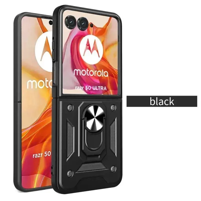 Rugged Hard Smartphone Case with Slide Camera Cover, Screen Protector & Magnetic Stand for Motorola Razr 40/50/60 Ultra - Handheld Cellphone Protection for Devices,back to school,back to school haul