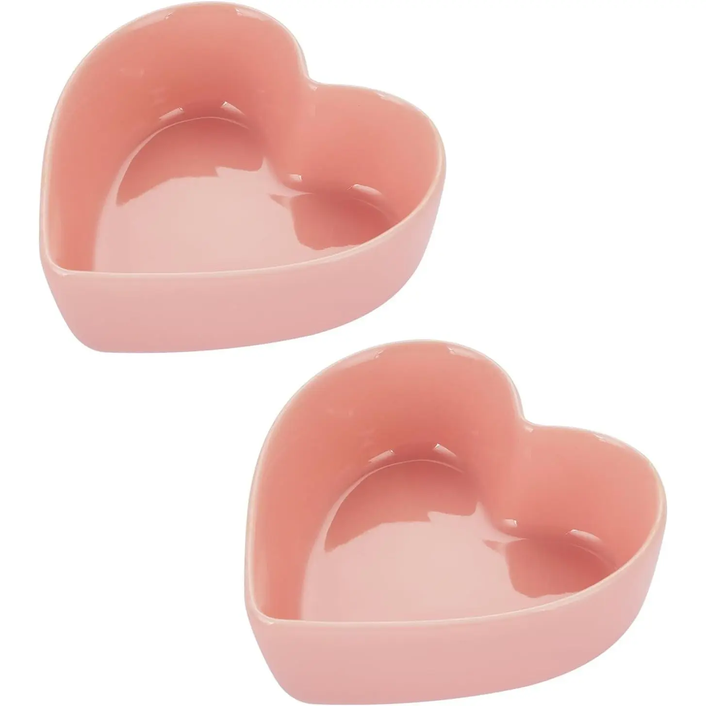 Set of 2 Cute Heart Shaped Bowls Pink Candy Dish Bowl for Valentines Day