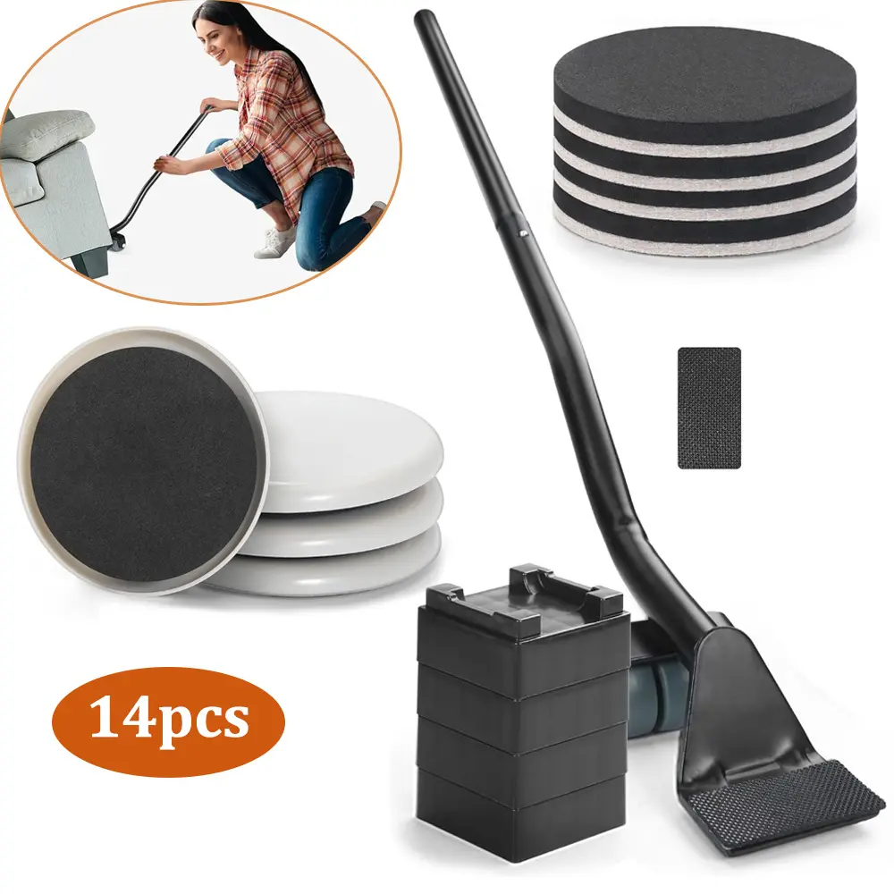 14pcs Heavy Duty Furniture Lifting Tool Set, Hand Tool Accessory for Lifting, Sliding Heavy Furniture & Appliances, Home Decoration Use