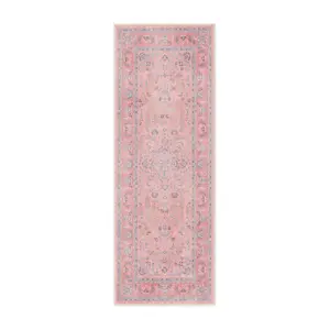 Ruggable 2'x7' Washable Bridgerton Debutante's Dream Runner Rug Rose