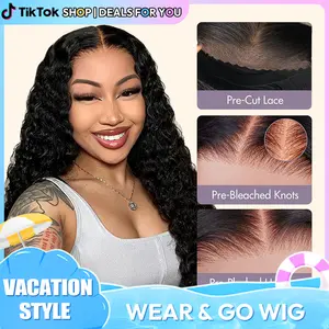 Water Wave Glueless Wig Human Hair | Wear And Go 7x4 HD 180% Density Lace Front Wig #SummerVibe