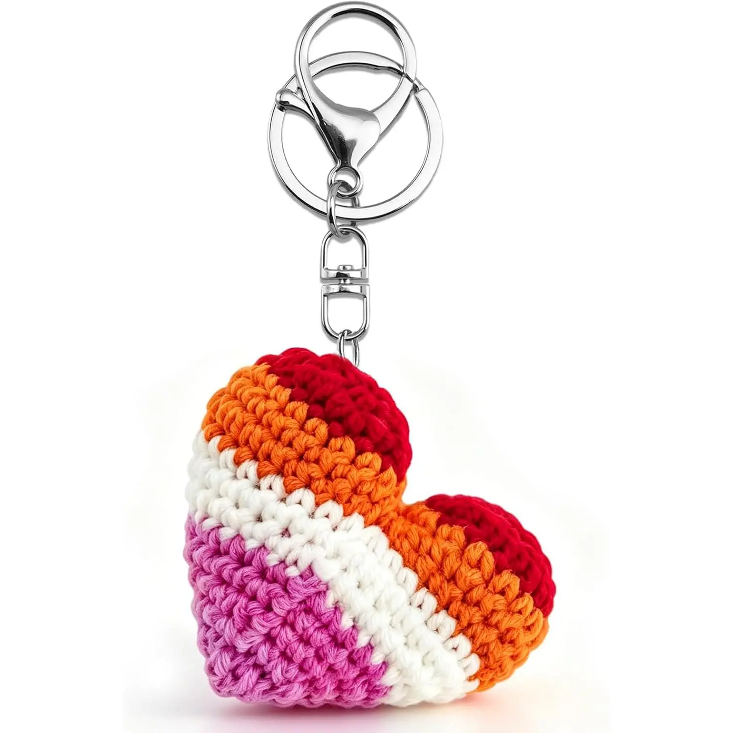 Crochet Rainbow Keychain, LGBTQ Pride Accessory, Lesbian Gifts for Girlfriend, Gay Gifts for Boyfriend