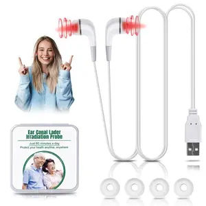 650NM USB Rechargeable Red Light Ear Therapy for Tinnitus & Circulation (White) Daily Silicone