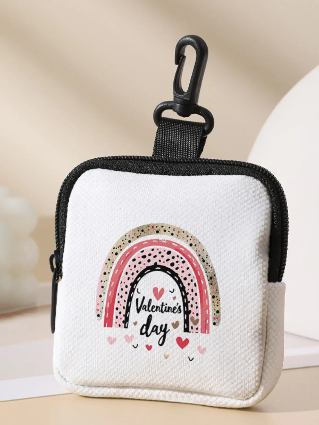 Rainbow Pattern Printed Coin Wallet, Multifunctional Storage Bag, Durable Polyester, Digital Printing, Key Card Holder, Ideal Gift