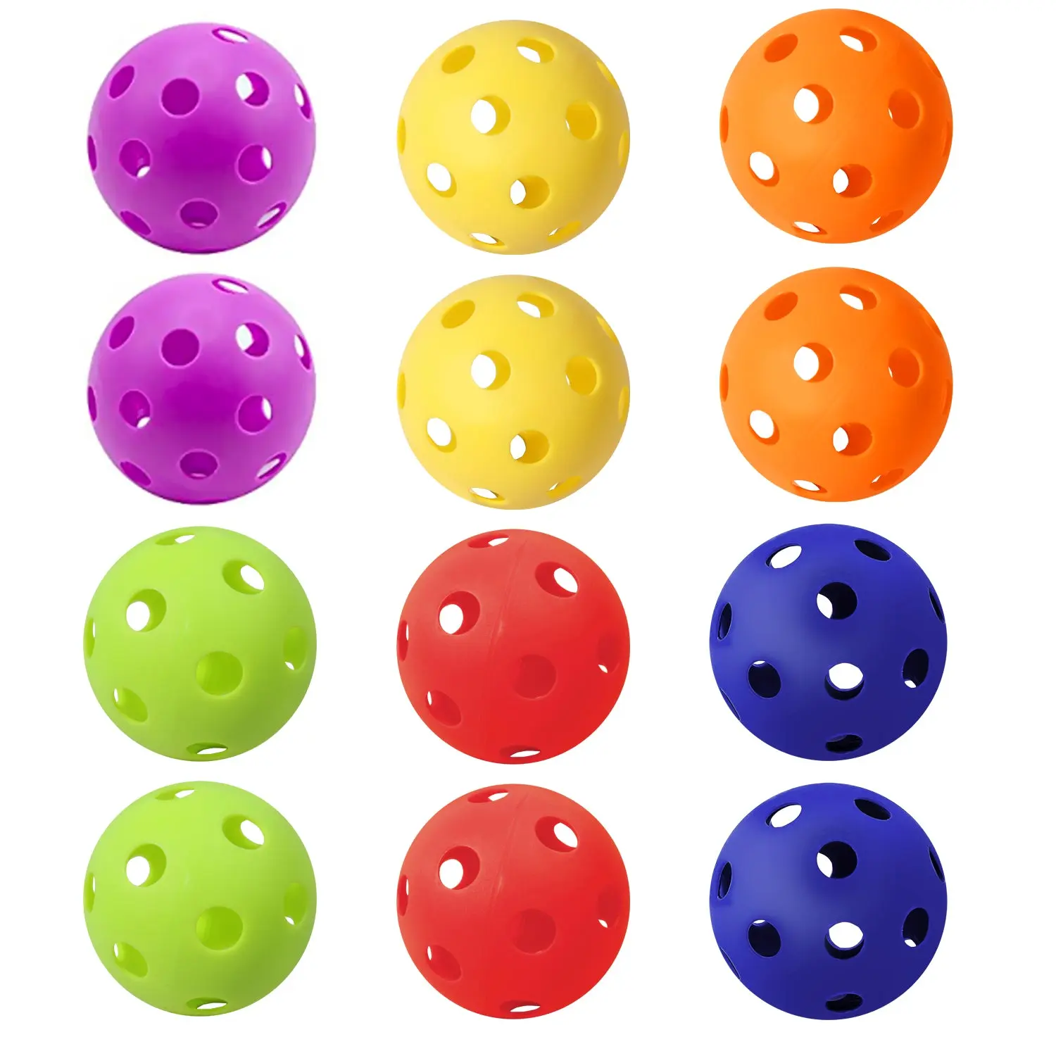 12-Pack Plastic Practice Baseballs, Limited Flight Hollow Airflow Training Balls for Batting Practice & Soft Toss