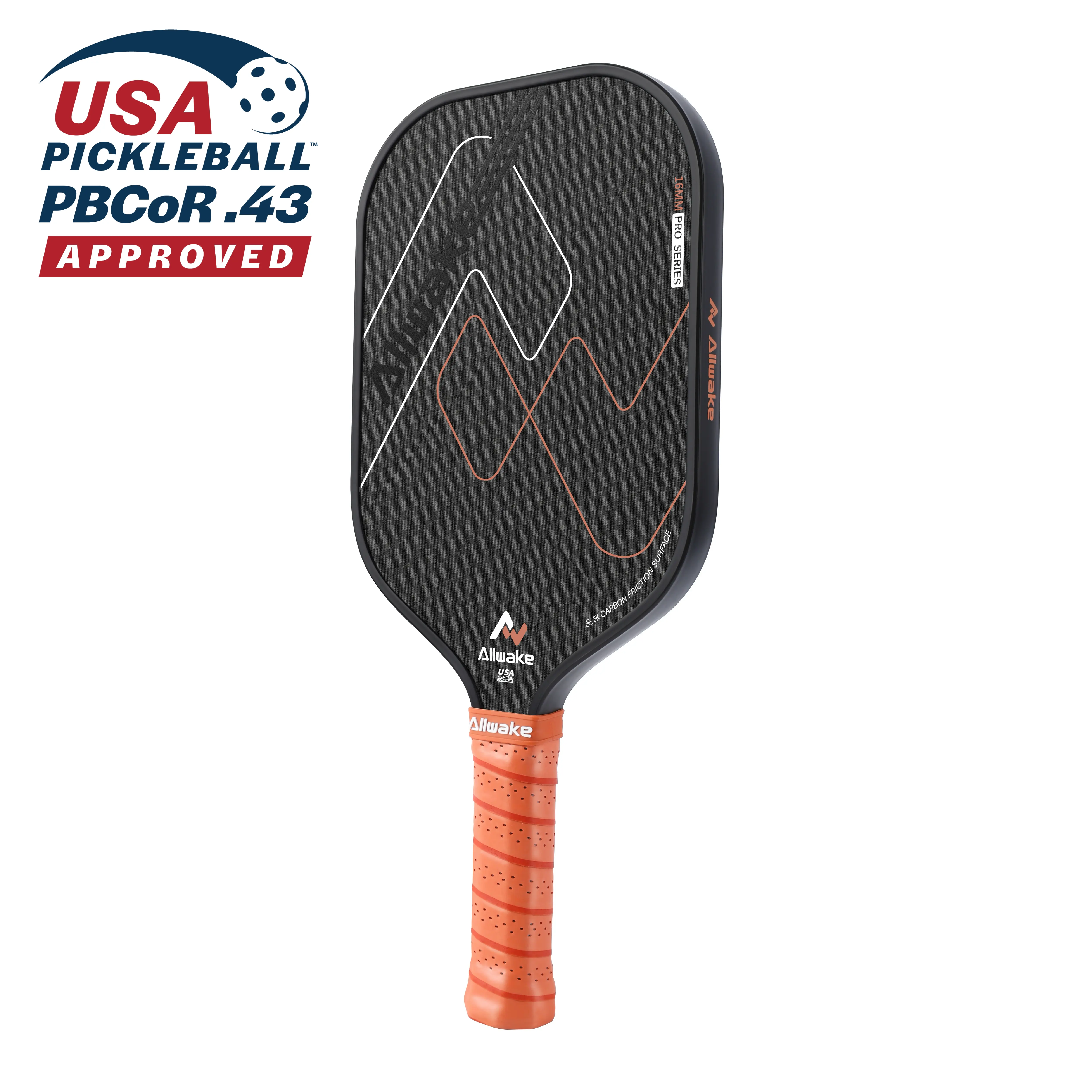 Pickleball Paddles, USAPA Approved, 3k Friction Surface Carbon Fiber Pickleball Paddle, Durable &Lightweight Pickleball Rackets for Adults