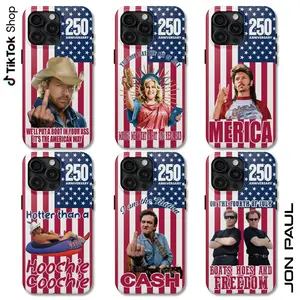 Custom USA Flag 4th Of July 250-Year Anniversary Smartphone Case - Toby Keith Joe Dirt Hotter Than A Hoochie Coochie, You Look Like The 4th Of July Design - For 17 Air Pro Max Cellphone, Handheld Device Shell Accessory