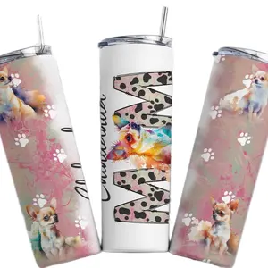 Chihuahua mom stainless steel tumbler Drinkware Water Bottles
