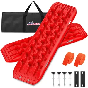 Nilight Off-Road Recovery Traction Boards, 4WD Compatible, for Mud & Sand Use, Durable, with Mounting Kit and Carry Bag, Red fathersdaygift