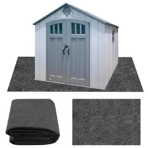 6 x 8.2 FT Gray Outdoor Storage Shed Mat Waterproof Soft Patio Furniture Carport Mat with Non-Slip Backing & Easy Storage Absorbent PET Felt Floor Mat
