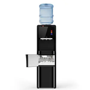 TEHANLD Water Cooler Dispenser Hot Cold & Cool Water Dispenser for 3 or 5 Gallon Bottles, Empty Bottle Indicator, Child Safety Lock, Ideal for Office, Home, Living Room, Dark Black