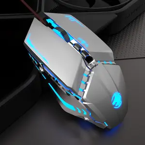 EWEADN G9 Gaming Mouse Wired Black, Sound Mechanical Mouse Metal Base, ABS Material Mouse Office-LED Backlight, Portable Computer Peripheral Accessories, Plug and Play, Compatible with Windows/Laptop
