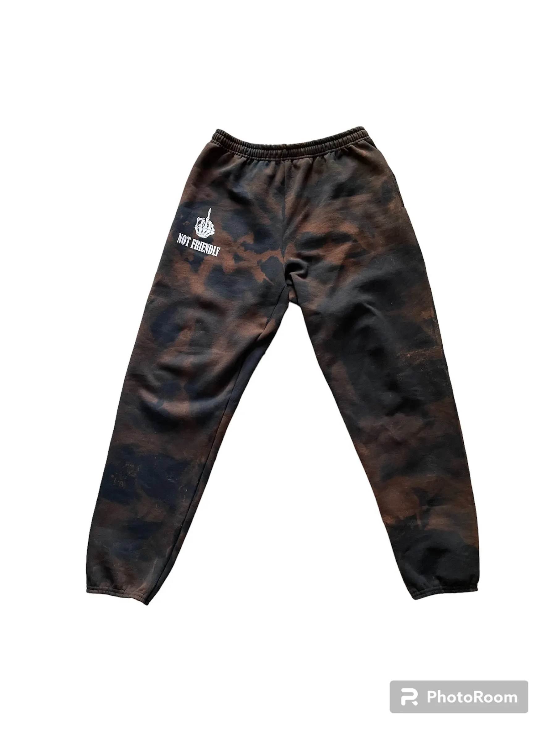 NOT FRIENDLY - BLEACH DYED “Not Friendly” Sweatpants