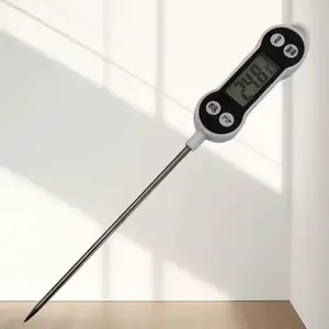 Digital Kitchen Meat Thermometer with Stainless Steel Probe, Accurate Temperature Measurement for Baking and Cooking, Essential Tool for Home Cooking, Kitchenware, LCD Thermometer, Kitchen Gadgets, Food Thermometer