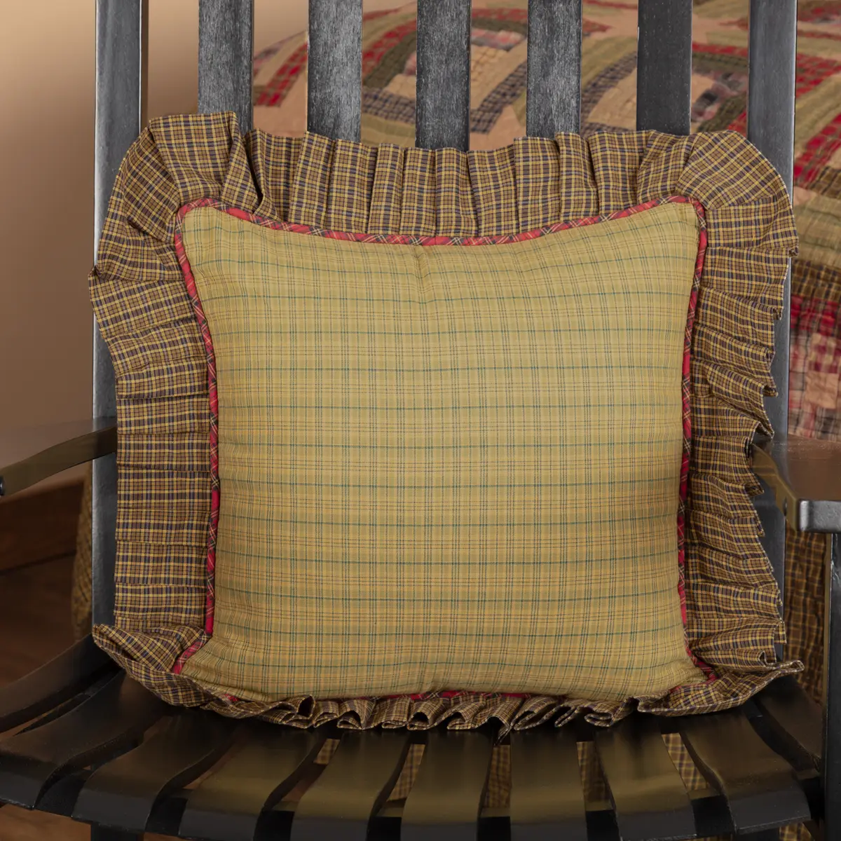 Cabin Patch Ruffled Pillow