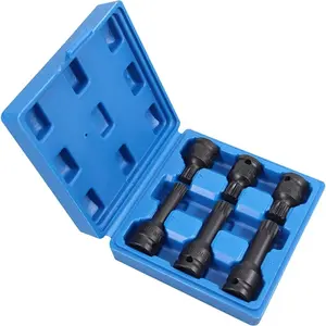 1/2" Drive Triple Square Spline Impact Bit Sockets Long and Short Combinations Set, 6 Pcs XZN Socket 42 Cr-Mo M14 M16 M18 With Storage Case Socket Wrench Set